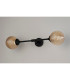 Richmond Ceiling/Wall Light Linear 2 Light G9 IP44 Satin Black/Amber Ribbed Round Glass-10