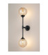 Richmond Ceiling/Wall Light Linear 2 Light G9 IP44 Satin Black/Amber Ribbed Round Glass-11