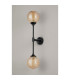 Richmond Ceiling/Wall Light Linear 2 Light G9 IP44 Satin Black/Amber Ribbed Round Glass-12
