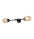 Richmond Ceiling/Wall Light Linear 2 Light G9 IP44 Satin Black/Amber Smooth Tubular Glass-1