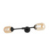 Richmond Ceiling/Wall Light Linear 2 Light G9 IP44 Satin Black/Amber Smooth Tubular Glass-4