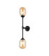 Richmond Ceiling/Wall Light Linear 2 Light G9 IP44 Satin Black/Amber Smooth Tubular Glass-5