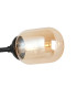 Richmond Ceiling/Wall Light Linear 2 Light G9 IP44 Satin Black/Amber Smooth Tubular Glass-6