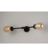 Richmond Ceiling/Wall Light Linear 2 Light G9 IP44 Satin Black/Amber Smooth Tubular Glass-10