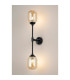 Richmond Ceiling/Wall Light Linear 2 Light G9 IP44 Satin Black/Amber Smooth Tubular Glass-11