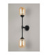 Richmond Ceiling/Wall Light Linear 2 Light G9 IP44 Satin Black/Amber Smooth Tubular Glass-12