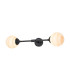Richmond Ceiling/Wall Light Linear 2 Light G9 IP44 Satin Black/Brown/White Round Marble Effect Glass-1