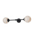 Richmond Ceiling/Wall Light Linear 2 Light G9 IP44 Satin Black/Brown/White Round Marble Effect Glass-4