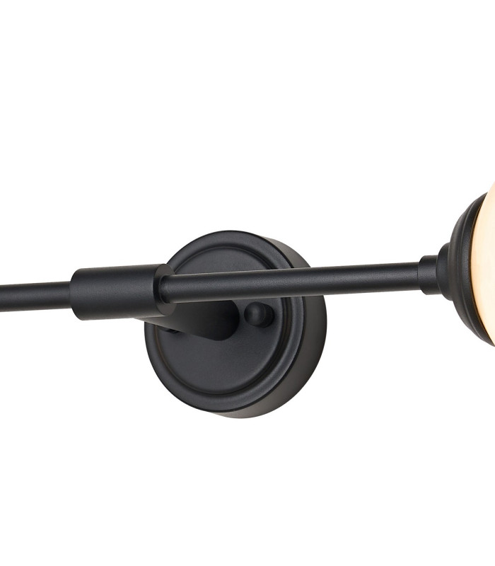 Richmond Ceiling/Wall Light Linear 2 Light G9 IP44 Satin Black/Brown/White Round Marble Effect Glass-7