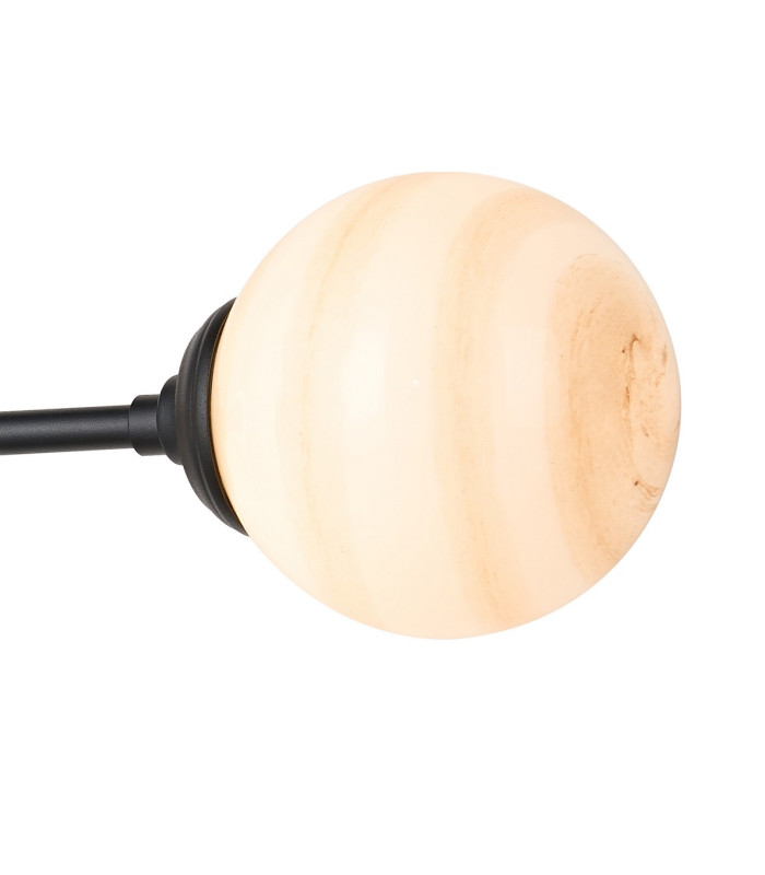 Richmond Ceiling/Wall Light Linear 2 Light G9 IP44 Satin Black/Brown/White Round Marble Effect Glass-8