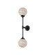 Richmond Ceiling/Wall Light Linear 2 Light G9 IP44 Satin Black/Brown/White Round Marble Effect Glass-9