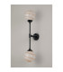 Richmond Ceiling/Wall Light Linear 2 Light G9 IP44 Satin Black/Brown/White Round Marble Effect Glass-12