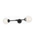 Richmond Ceiling/Wall Light Linear 2 Light G9 IP44 Satin Black/Clear Smooth Round Glass-1
