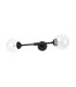 Richmond Ceiling/Wall Light Linear 2 Light G9 IP44 Satin Black/Clear Smooth Round Glass-4