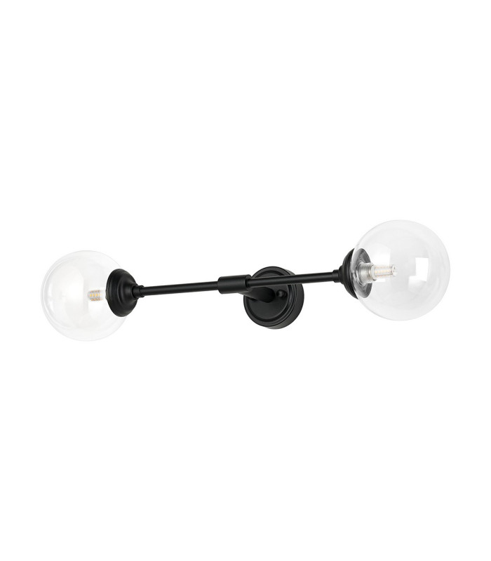 Richmond Ceiling/Wall Light Linear 2 Light G9 IP44 Satin Black/Clear Smooth Round Glass-4