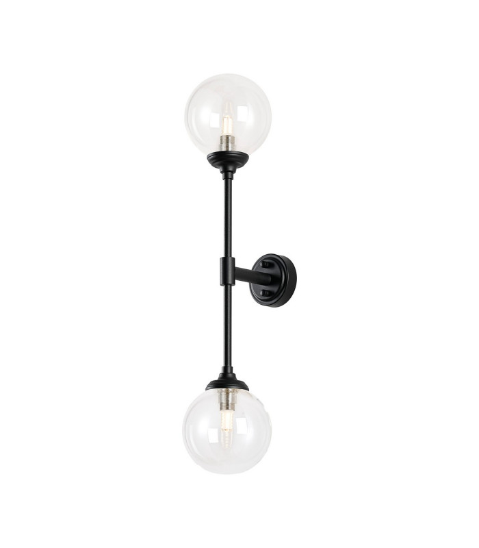 Richmond Ceiling/Wall Light Linear 2 Light G9 IP44 Satin Black/Clear Smooth Round Glass-5