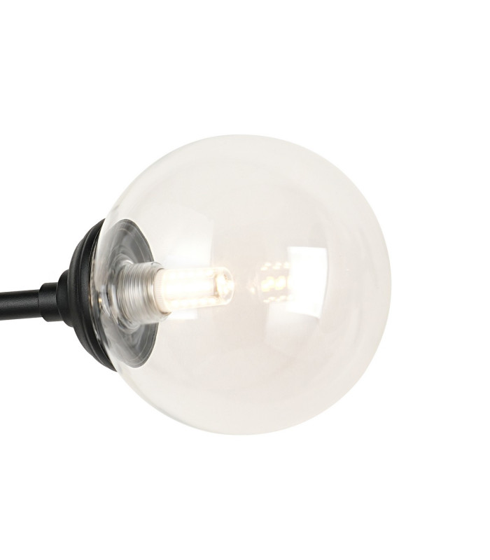 Richmond Ceiling/Wall Light Linear 2 Light G9 IP44 Satin Black/Clear Smooth Round Glass-6