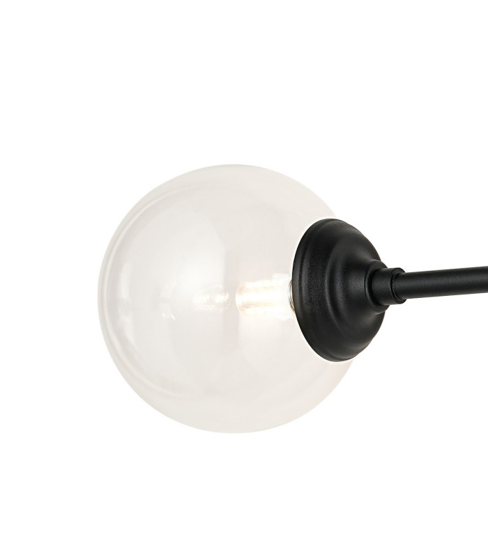 Richmond Ceiling/Wall Light Linear 2 Light G9 IP44 Satin Black/Clear Smooth Round Glass-7