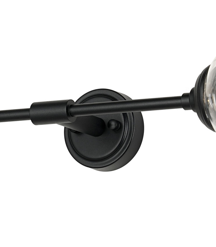 Richmond Ceiling/Wall Light Linear 2 Light G9 IP44 Satin Black/Clear Smooth Round Glass-8