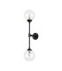 Richmond Ceiling/Wall Light Linear 2 Light G9 IP44 Satin Black/Clear Smooth Round Glass-9