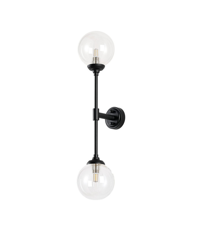 Richmond Ceiling/Wall Light Linear 2 Light G9 IP44 Satin Black/Clear Smooth Round Glass-9