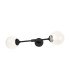 Richmond Ceiling/Wall Light Linear 2 Light G9 IP44 Satin Black/Clear Ribbed Round Glass-1