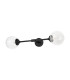 Richmond Ceiling/Wall Light Linear 2 Light G9 IP44 Satin Black/Clear Ribbed Round Glass-4