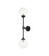 Richmond Ceiling/Wall Light Linear 2 Light G9 IP44 Satin Black/Clear Ribbed Round Glass-5
