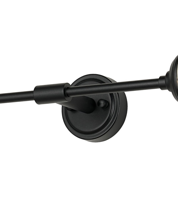 Richmond Ceiling/Wall Light Linear 2 Light G9 IP44 Satin Black/Clear Ribbed Round Glass-8