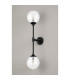 Richmond Ceiling/Wall Light Linear 2 Light G9 IP44 Satin Black/Clear Ribbed Round Glass-12
