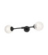 Richmond Ceiling/Wall Light Linear 2 Light G9 IP44 Satin Black/Clear Cross Pattern Round Glass-1