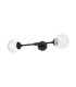 Richmond Ceiling/Wall Light Linear 2 Light G9 IP44 Satin Black/Clear Cross Pattern Round Glass-4