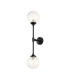 Richmond Ceiling/Wall Light Linear 2 Light G9 IP44 Satin Black/Clear Cross Pattern Round Glass-5