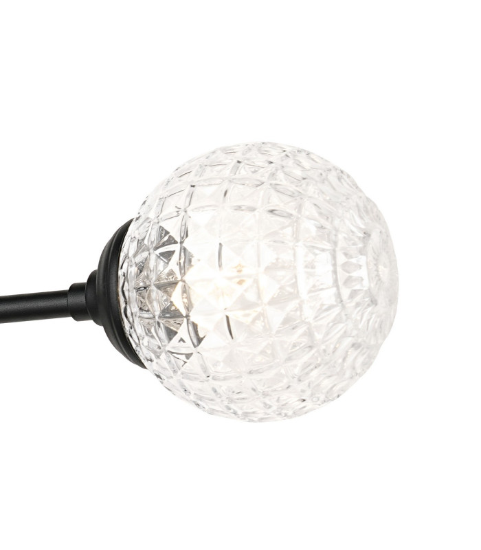 Richmond Ceiling/Wall Light Linear 2 Light G9 IP44 Satin Black/Clear Cross Pattern Round Glass-6