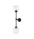 Richmond Ceiling/Wall Light Linear 2 Light G9 IP44 Satin Black/Clear Cross Pattern Round Glass-9
