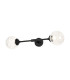 Richmond Ceiling/Wall Light Linear 2 Light G9 IP44 Satin Black/Clear Dune Effect Round Glass-1