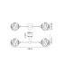 Richmond Ceiling/Wall Light Linear 2 Light G9 IP44 Satin Black/Clear Dune Effect Round Glass-2