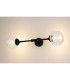 Richmond Ceiling/Wall Light Linear 2 Light G9 IP44 Satin Black/Clear Dune Effect Round Glass-3