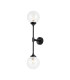 Richmond Ceiling/Wall Light Linear 2 Light G9 IP44 Satin Black/Clear Dune Effect Round Glass-5