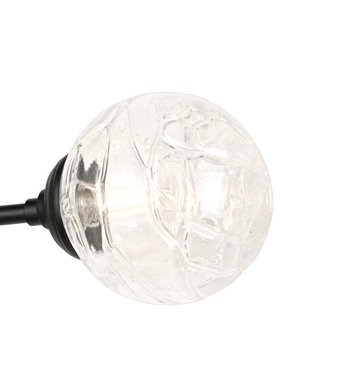 Richmond Ceiling/Wall Light Linear 2 Light G9 IP44 Satin Black/Clear Dune Effect Round Glass-6