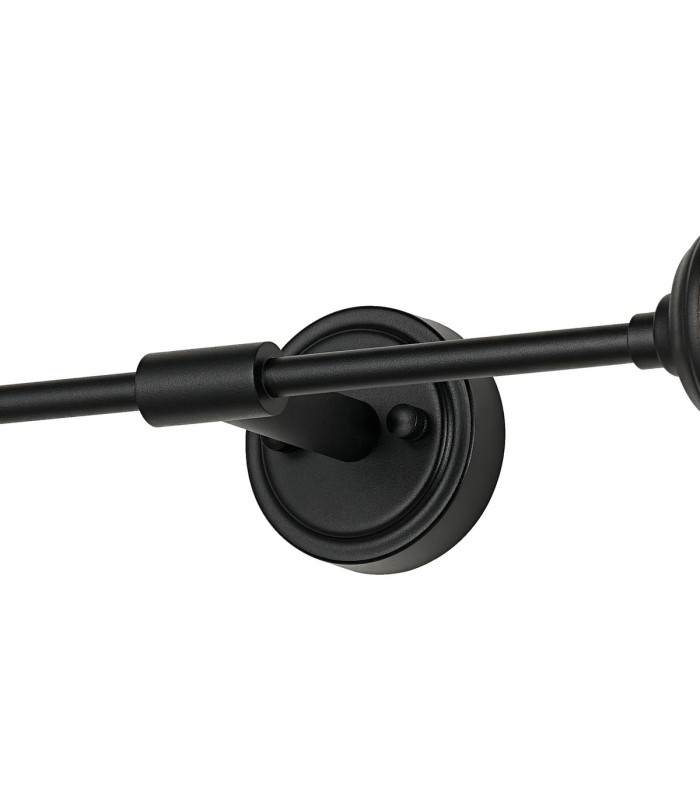 Richmond Ceiling/Wall Light Linear 2 Light G9 IP44 Satin Black/Clear Dune Effect Round Glass-8