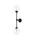 Richmond Ceiling/Wall Light Linear 2 Light G9 IP44 Satin Black/Clear Dune Effect Round Glass-9