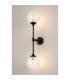 Richmond Ceiling/Wall Light Linear 2 Light G9 IP44 Satin Black/Clear Dune Effect Round Glass-11