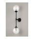 Richmond Ceiling/Wall Light Linear 2 Light G9 IP44 Satin Black/Clear Dune Effect Round Glass-12