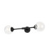 Richmond Ceiling/Wall Light Linear 2 Light G9 IP44 Satin Black/Clear Waved Round Glass-1