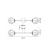 Richmond Ceiling/Wall Light Linear 2 Light G9 IP44 Satin Black/Clear Waved Round Glass-2