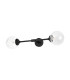 Richmond Ceiling/Wall Light Linear 2 Light G9 IP44 Satin Black/Clear Waved Round Glass-4