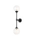 Richmond Ceiling/Wall Light Linear 2 Light G9 IP44 Satin Black/Clear Waved Round Glass-5