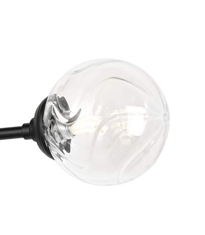 Richmond Ceiling/Wall Light Linear 2 Light G9 IP44 Satin Black/Clear Waved Round Glass-6