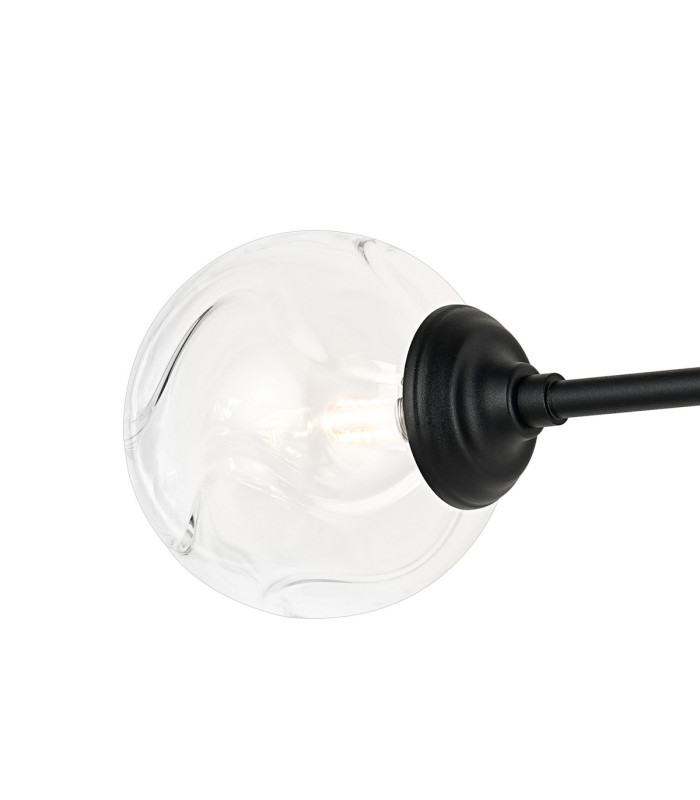 Richmond Ceiling/Wall Light Linear 2 Light G9 IP44 Satin Black/Clear Waved Round Glass-7